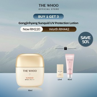Gongjinhyang Sunquid UV Protective Lotion SPF 50+ PA++++ 50ml (Buy 1 Get 3)