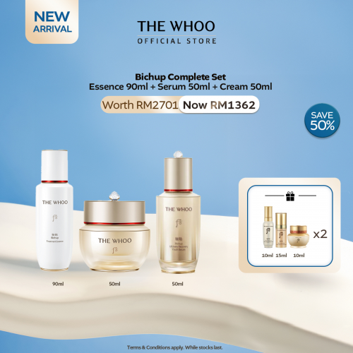 [10.10] THE WHOO Bichup Complete Set - Essence 90ml + Serum 50ml + Cream 50ml (worth RM2701)