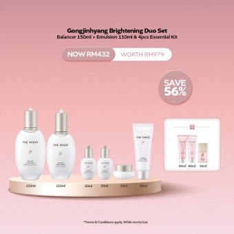 [11.11] Gongjinhyang Brigthening Duo Set - Balancer 150ml + Emulsion 110ml & 4pcs Kit