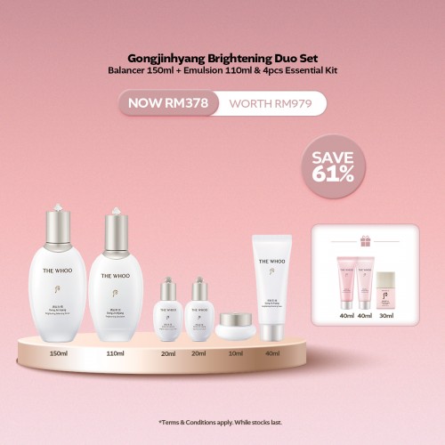 [NOV] Gongjinhyang Brigthening Duo Set - Balancer 150ml + Emulsion 110ml & 4pcs Kit