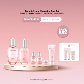 [NOV] Gongjinhyang Hydrating Duo Set - Balancer 150ml + Emulsion 110ml & 4pcs Kit
