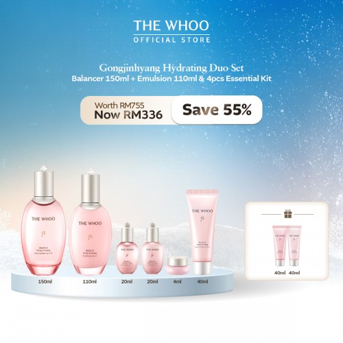 [12.12] Gongjinhyang Hydrating Duo Set - Balancer 150ml + Emulsion 110ml & 4pcs Kit