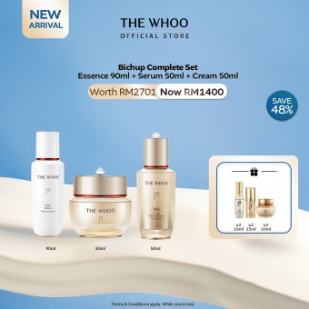 [OCT] THE WHOO Bichup Complete Set - Essence 90ml + Serum 50ml + Cream 50ml (worth RM2701)