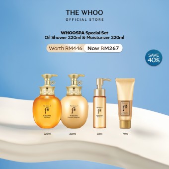 [10.10 Exclusive] THE WHOO WHOOSPA Special Set - Oil Shower 220ml + Moisturizer 220ml (worth RM446)