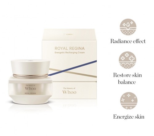 Royal Regina Energetic Recharging Cream 50ml FREE Bichup First Care Moisture Anti Aging Essence 45ml