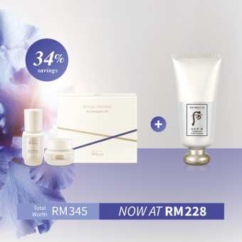 Royal Regina Be-Energetic 2pcs Kit + Gongjinhyang Seol Brightening Foam Cleanser 180ml