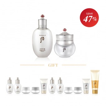 Gongjinhyang Seol Radiant White Balancer 150ml  + Radiant White Moisture Cream 60ml FREE 11 Gifts